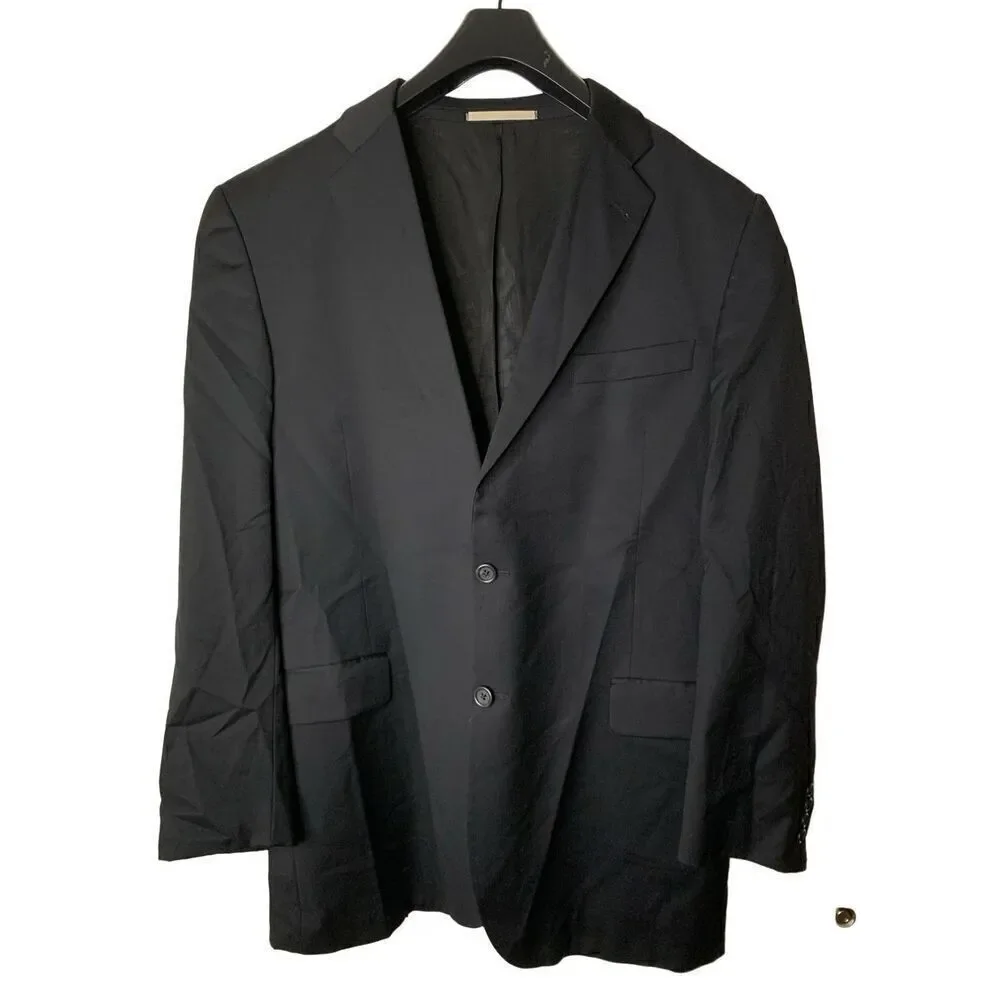 Burberry London 100% wool blazer suit jacket black men's size 44L